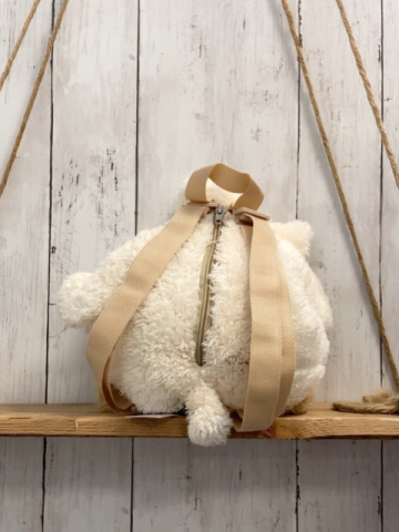   Rucksack beige Plüsch Schaf 