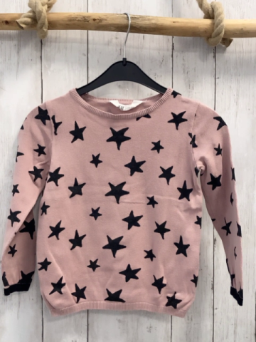 H&M Pullover  Gr. 110  lachs Strick schwarze Sterne 
