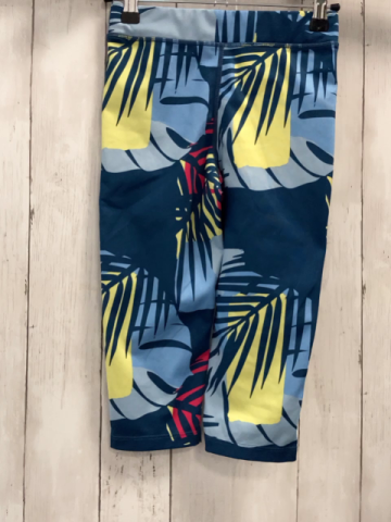   Sportcaprileggings  Gr. 146/152  petrol bunte Blätter 
