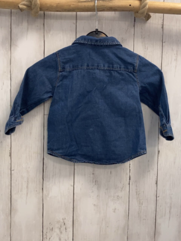 Zara Hemd  Gr. 80  blau Jeans orange Nähte 