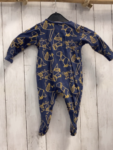  Strampler Gr. 68  blau gelbe Dinos