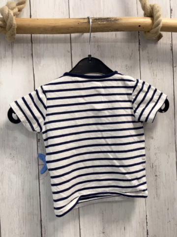   T-Shirt  Gr. 74  weiß blaue Streifen hellblauer Wal 