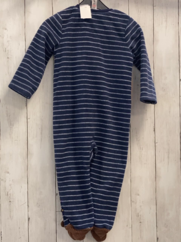   Schlafanzug  Gr. 80  blau weiße Streifen Fleece Grüffelo 