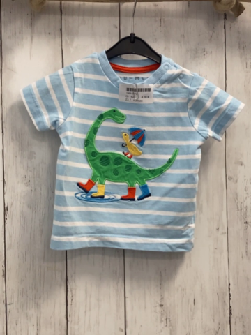nutmeg  T-Shirt  Gr. 62  hellblau weiße Strefien Dino 