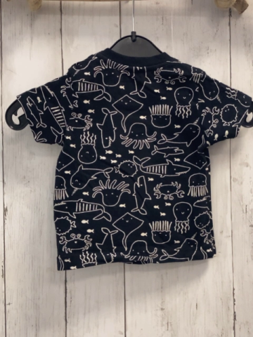 Nutmeg  T-Shirt  Gr. 74  schwarz weiße Meeresbewohner 