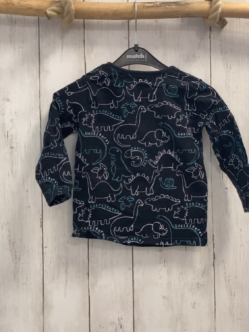   Langarmshirt  Gr. 80  schwarz hellblau weiße Dinos 