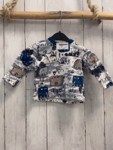 Nutmeg  Langarmshirt  Gr. 68  weiß Mammuts Berge Bäume 