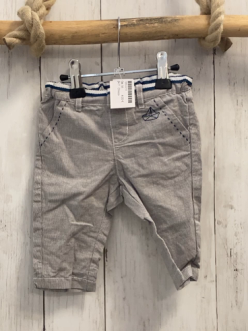 Chicco  Hose  Gr. 56  hellgrau weiß gemustert weiß petrol Streifenbund Segelboot 