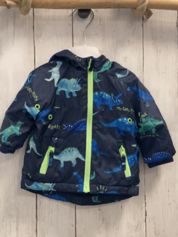 Bluezoo  Jacke  Gr. 68  dunkelblau bunte Dinos hellgrüner Reißverschluss 