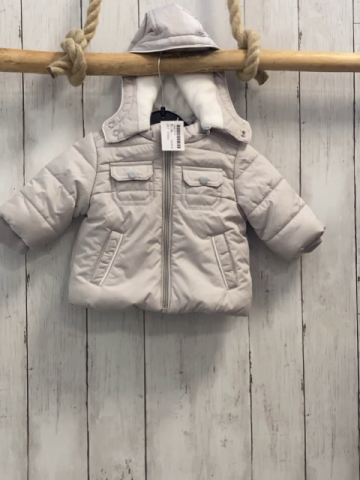 Chicco  Jacke  Gr. 56  hellgrau Kapuze weißes Fleecefutter 