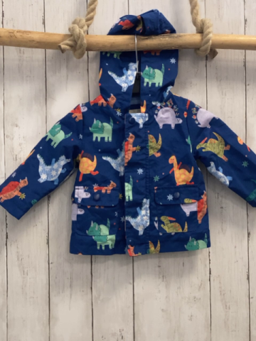   Jacke  Gr. 74  blau bunte Dinos Kapuze 