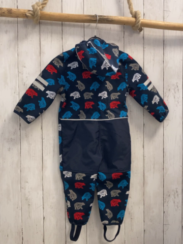  Softshelloverall Gr. 86  blau bunte Bären 
