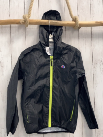 Champion Regenjacke Gr. 134  schwarz gelber Reißverschluss