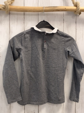 Jacadi  Langarmshirt  Gr. 140  grau weißer Kragen 