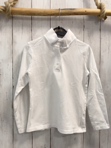 Next  Langarmshirt  Gr. 134  weiß Polokragen 