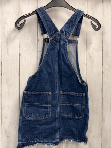 Tommy Hilfiger  Trägerrock Gr. 140  blau Jeans Fransensaum 