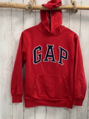 GAP  Pullover  Gr. 158  rot Kapuze blaue Schrift mit weißem Rand 