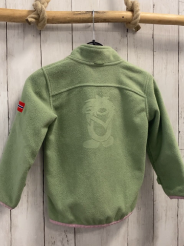 Trollkids  Fleecejacke  Gr. 110  hellgrün rosa Bund 