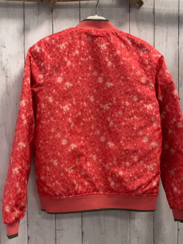   Wendejacke  Gr. 158  hellrot rot weiße Blumen / kiwi 