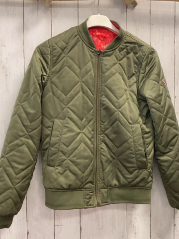   Wendejacke  Gr. 158  hellrot rot weiße Blumen / kiwi 