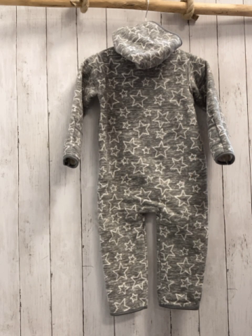  Fleeceoverall Gr. 92  grau weiße Sterne
