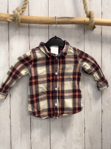 H&M  Hemd  Gr. 74   beige sand blau rot kariert 