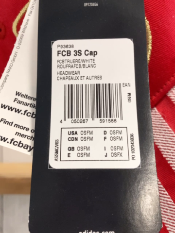 neu Adidas  Kappe  rot Bayern München