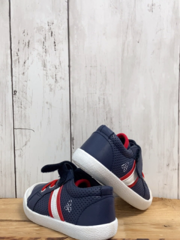   Schuhe  Gr. 24  blau rote Schnürsenkel weiße Sohle 