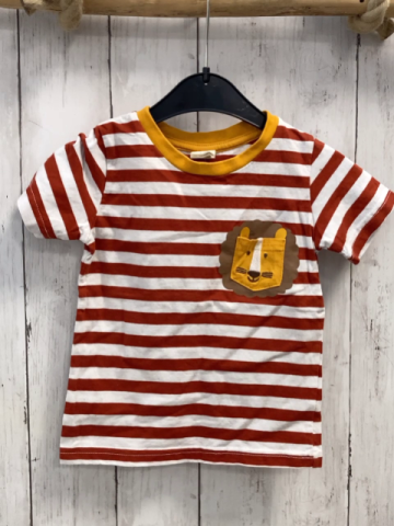 Alana  T-Shirt  Gr. 92  rost weiße Streifen Löwenkopf mais Bund 