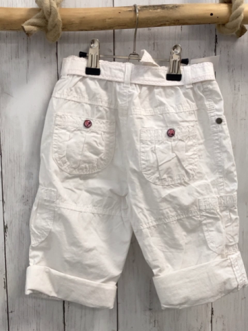   Shorts  Gr. 92  weiß Gürtel mit rosa Nähten