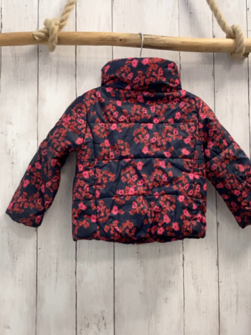 Replay Winterjacke  Gr. 80  grau weinrot pink Blumen 
