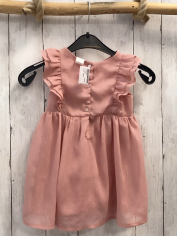 H&M  Kleid  Gr. 86  rosa Rüschenärrmel Glitzer 