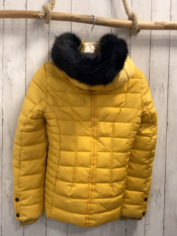 Bonita  Winterjacke  Gr. 36  mais grau melierter Strickbund Kapuze mit abtrennbarem schwarzen Fellbund 