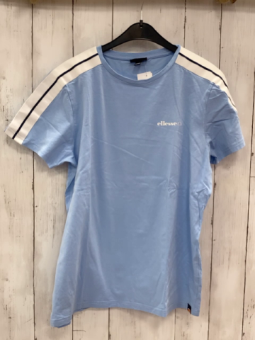 Ellesse T-Shirt  Gr. 158/164  helblau + weiß schwarze Streifen an den Schultern 