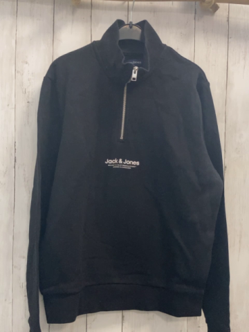 Jack & Jones  Pullover  Gr. 158/164  schwarz weiße Schrift silber Reißverschluss 