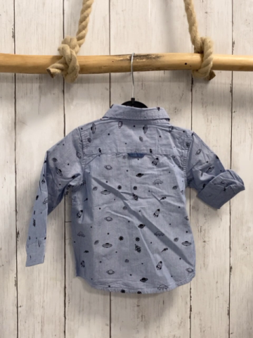 neu Lemon beret Hemd Gr. 74  blau meliert Raketen Ufos