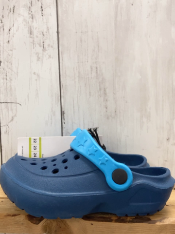 neu Gummischuhe Gr. 25  blau hellblauer Riemen