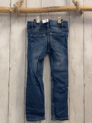   Hose  Gr. 98  blau Jeans Bund verstellbar  pink Nähte 