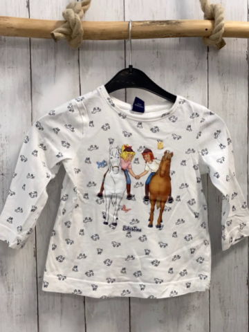  Langarmshirt Gr. 98  weiß Pferde Bibi und Tina