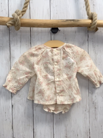 zara Bluse Gr. 62  beige Blumen