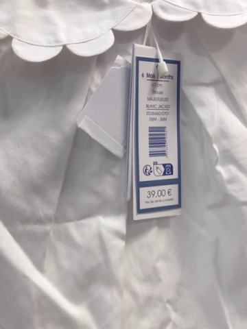 Jacadi neu Bluse Gr. 68  weiß Kragen NP 39 €