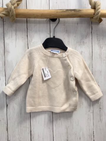 Jacadi Pullover Gr. 62  beige Herz
