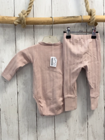 2tlg zara Body + Leggings Gr. 68  rosa Lochmuster