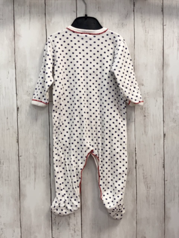 Petit Bateau Schlafanzug Gr. 68  weiß blaue Punkte