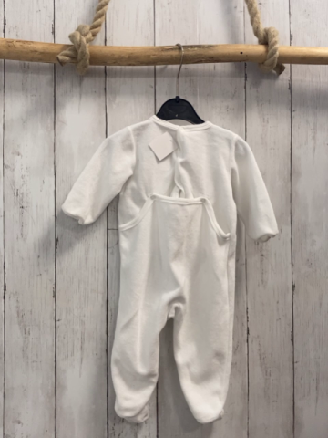 Petit Bateau  Schlafanzug  Gr. 68  weiß Nicky graue Hasen 