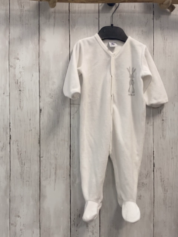 Petit Bateau  Schlafanzug  Gr. 68  weiß Nicky graue Hasen 