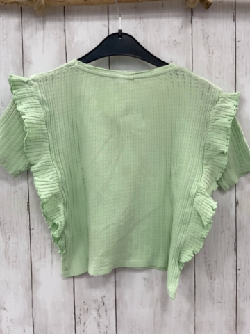 Zara  T-Shirt  Gr. 164  mint Struktur Rüschen 