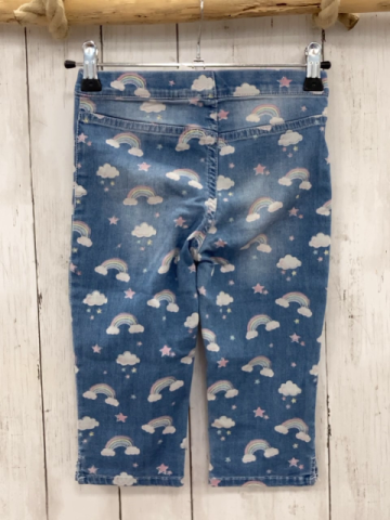 H&M  Caprihose  Gr. 134  blau bunte Bögen Wolken + Sterne 