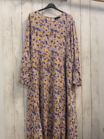 Pieces Kleid Gr. L flieder orange blau lila Blumen
