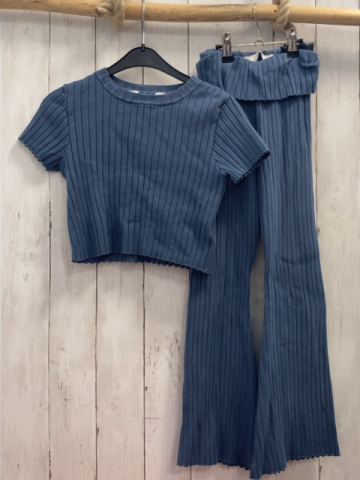 2tlg H&M T-Shirt + Leggings Gr. 152  blau gerippt